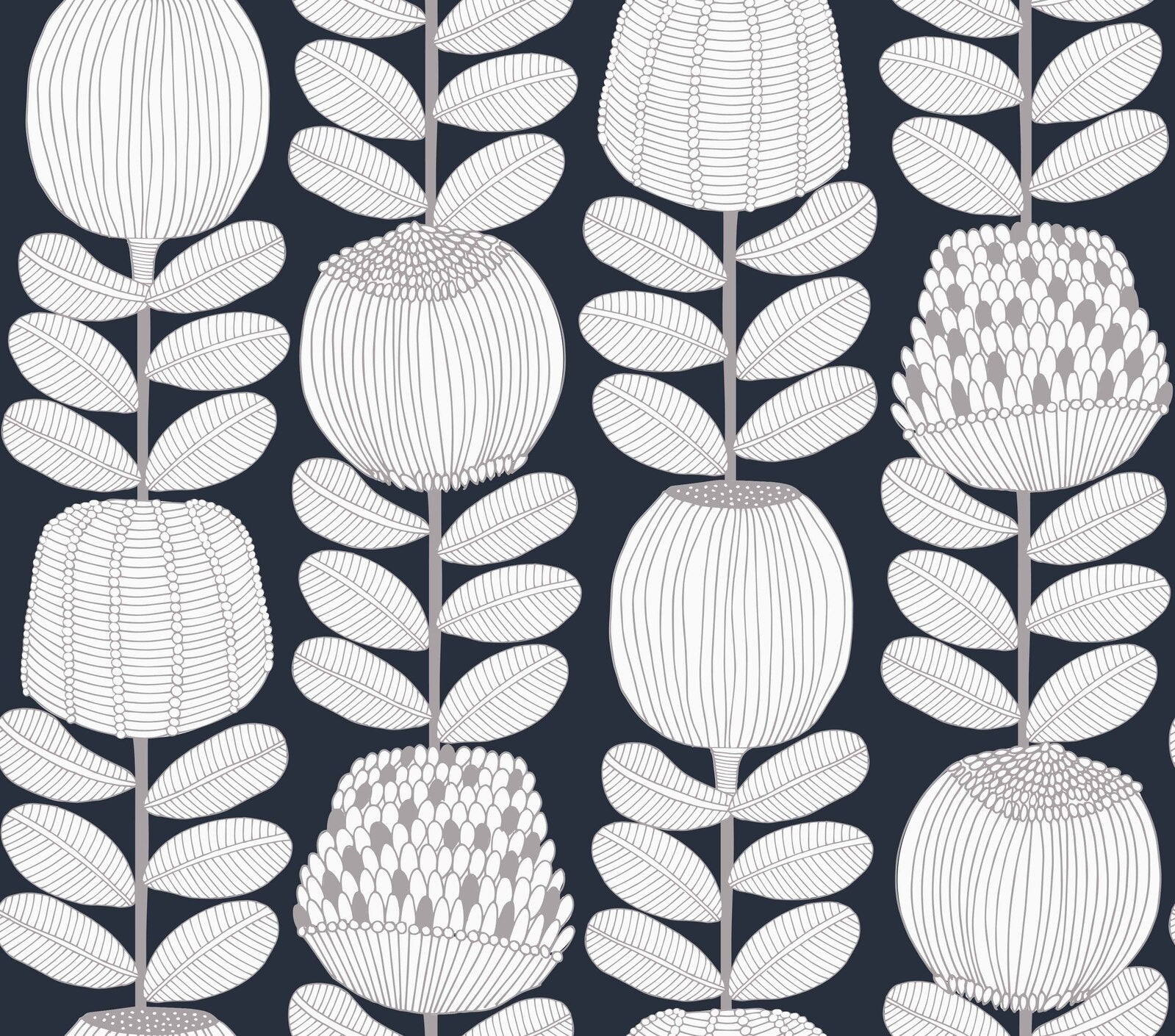Banksia Lines Wallpaper - Modern Botanical Peel & Stick Wallpaper for Home Decor - Perfect for Living Room, Bedroom, or Office
