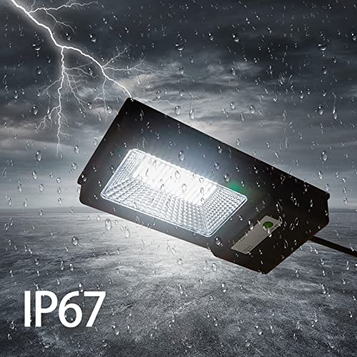 50W Solar LED Street Light with PIR Motion Sensor & Remote Control - Waterproof Outdoor Lighting for Plaza, Garden, Yard, Pathway | Energy-Efficient Solar Powered Security Light for Home & Commercial Use