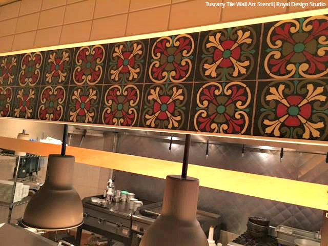 Tuscan Tile Stencil Kit - Reusable DIY Wall & Floor Stenciling Template for Mediterranean Home Decor, Bathroom & Kitchen Backsplash - Perfect for Painting, Mosaic & Concrete Projects