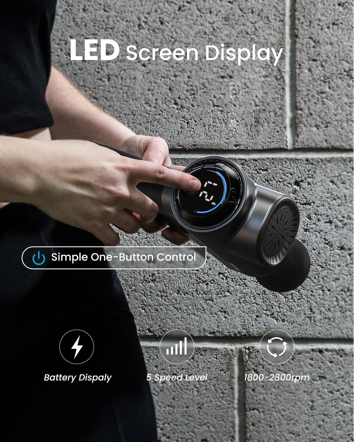 RENPHO Bluetooth Percussion Massage Gun with Heat Therapy - FSA HSA Eligible Portable Deep Tissue Massager for Back, Neck & Muscle Pain Relief - Perfect for Athletes, Mothers Day Gifts, Men & Women - Includes Carry Case (Active+ Thermal Technology) - Ideal for Post-Workout Recovery, Office Stress Relief & Home Relaxation
