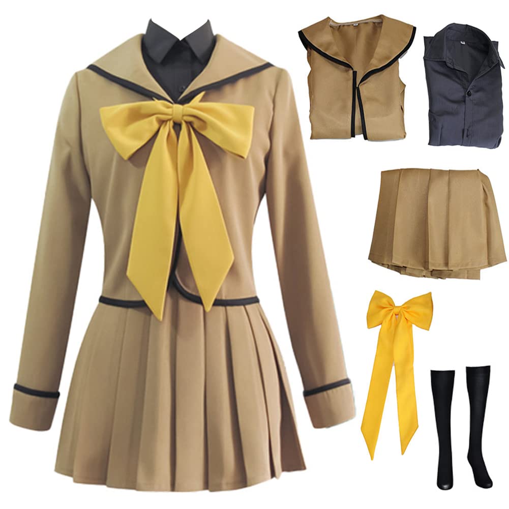 Kamisama Kiss Nanami Momozono Cosplay Costume - Yellow Dress Uniform Full Set for Anime Convention & Halloween Party