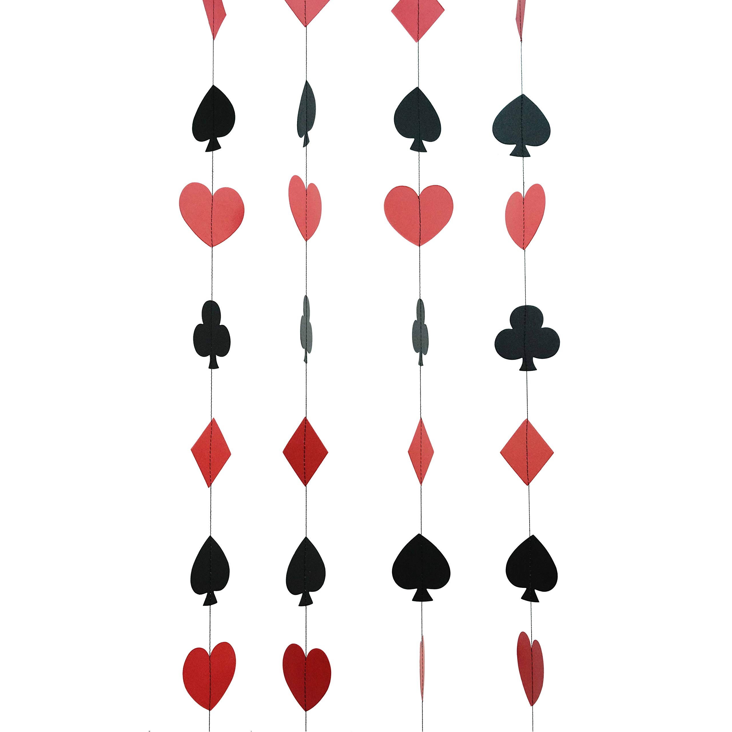 Viva Las Vegas Casino Party Decorations - 4pc Hanging Paper Garlands for Game Night, Birthday Party, Ceiling Decor, Photo Booth Backdrops & Props (Poker, Bingo, Cards Theme) - Perfect for Casino-Themed Events, Bachelor Parties, and Vegas-Style Celebrations