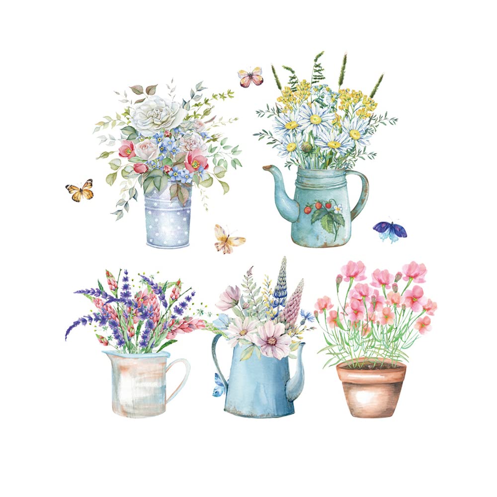 Creative Flower Pot Wall Stickers - Removable Decals for Living Room, Bedroom, Baseboard - Home Decor Art for Walls (Perfect for Nursery, Office & Apartment Decorating)
