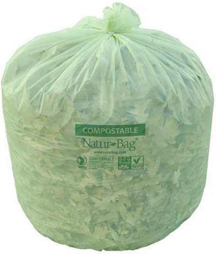 Eco-Friendly 33x40 Inch Compostable Trash Bags - 33 Gallon Biodegradable Garbage Liners for Kitchen, Yard Waste & Organic Recycling