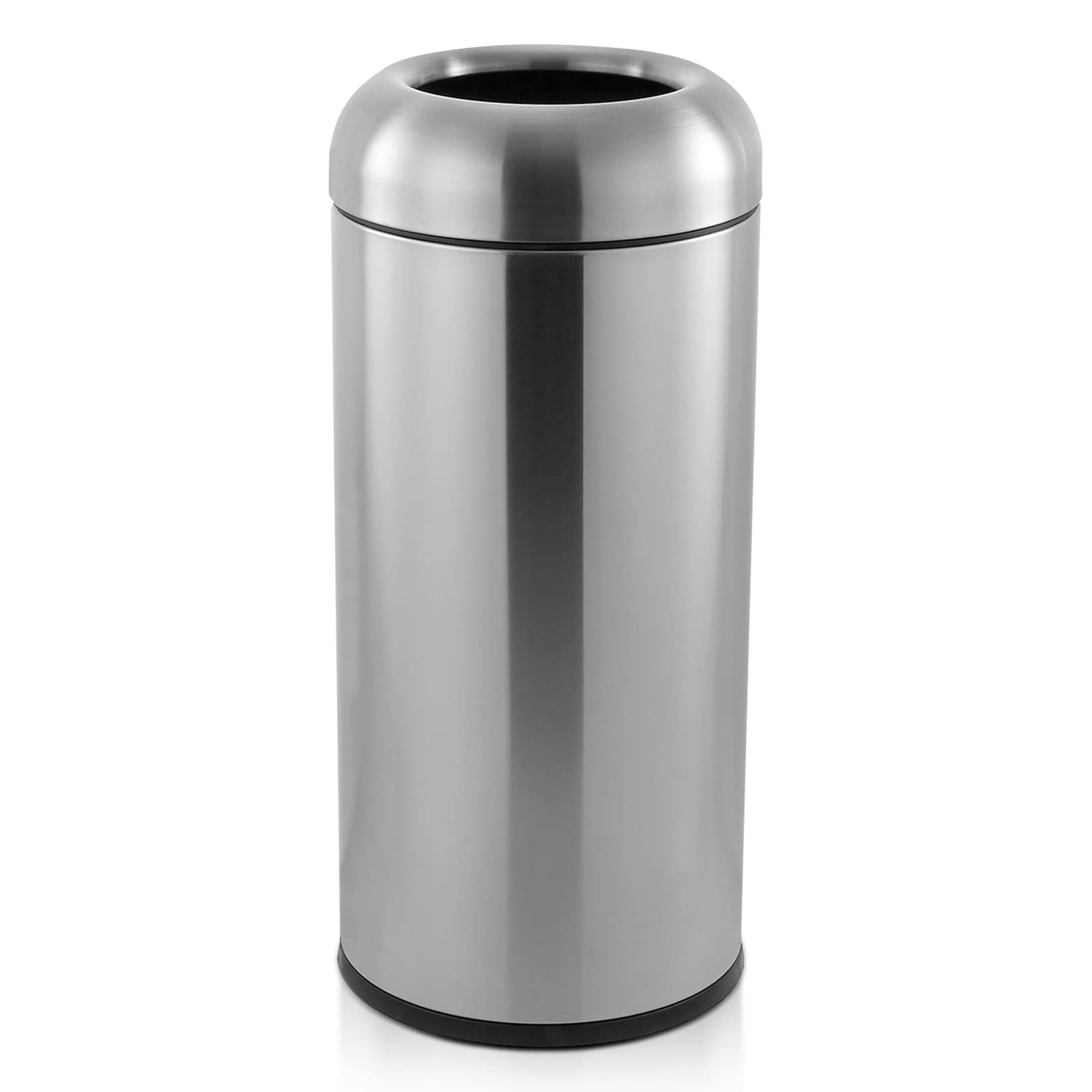 WICHEMI 16 Gallon Stainless Steel Commercial Trash Can with Lid - Heavy Duty Indoor/Outdoor Garbage Bin for Kitchen, Office, Restaurant & Industrial Use - Open Top Waste Container with Cabinet Enclosure