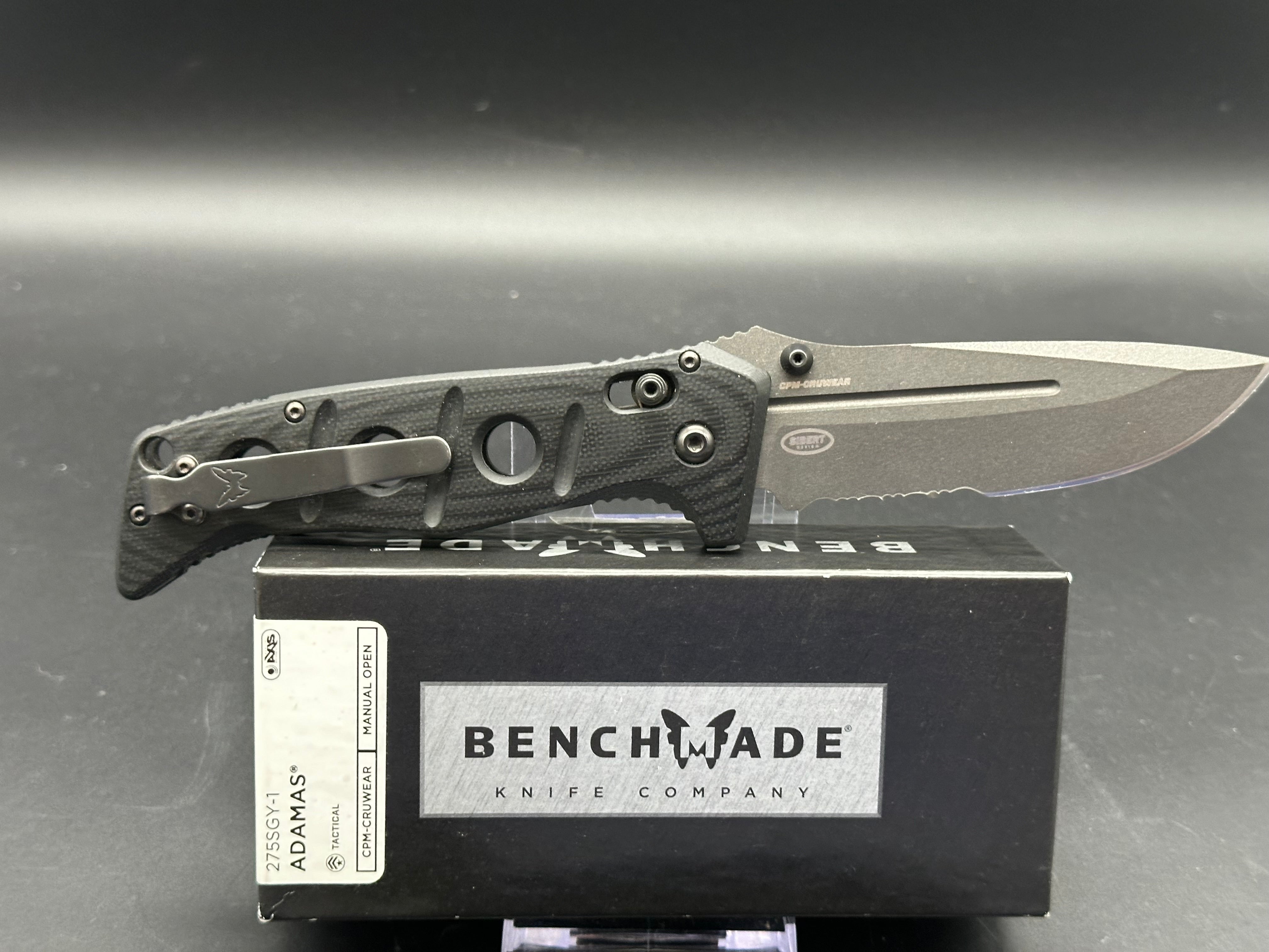 Benchmade Adamas 275SGY-1 Folding Knife - CPM Cruwear Steel Blade, Manual Open, Durable EDC Pocket Knife for Outdoor, Camping, Hiking & Survival Gear