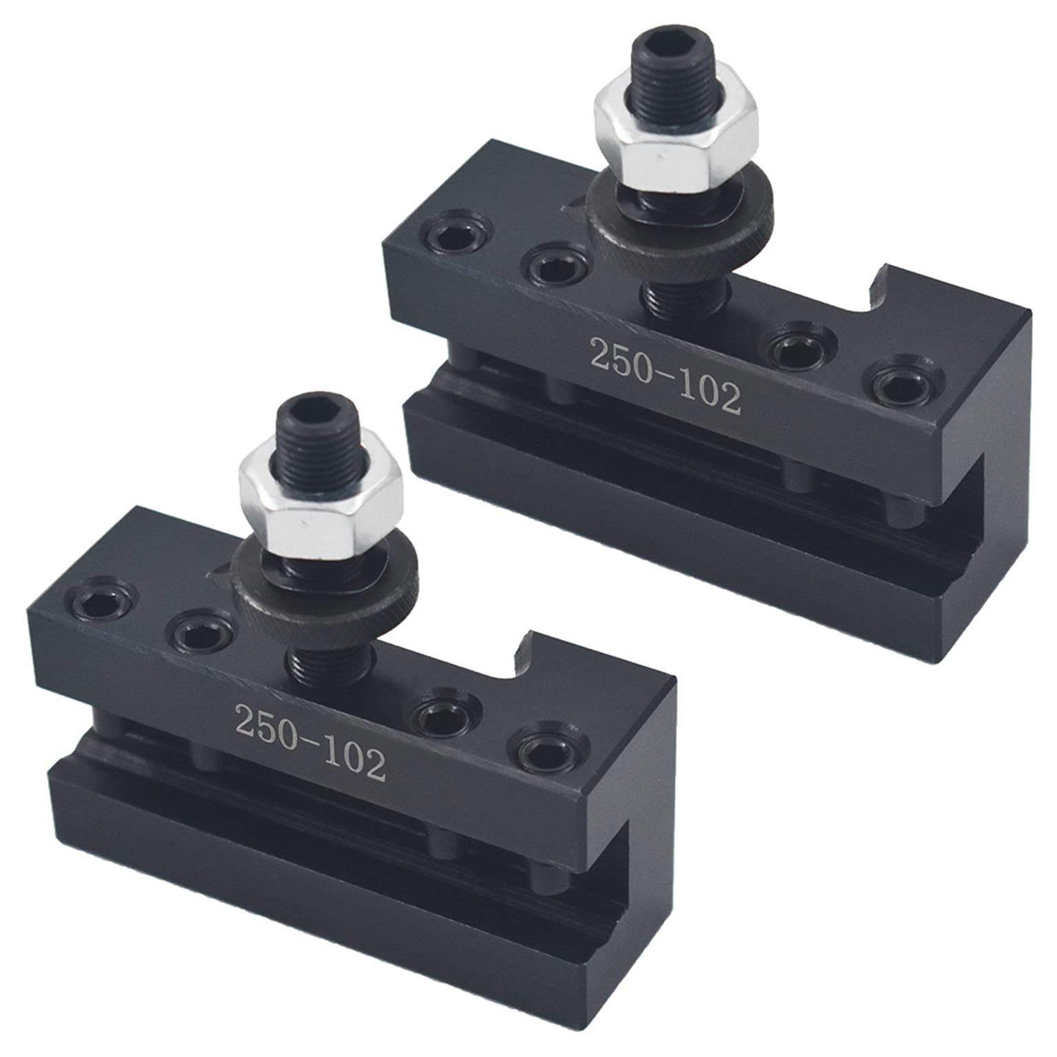 2-Pack AXA 250-102 Boring, Turning & Facing Tool Holders - Wedge Type Quick Change Tool Post for Mini Lathes up to 12 Inch - Perfect for Metal Turning, Facing and Boring Operations in Small Workshops & Home Garages