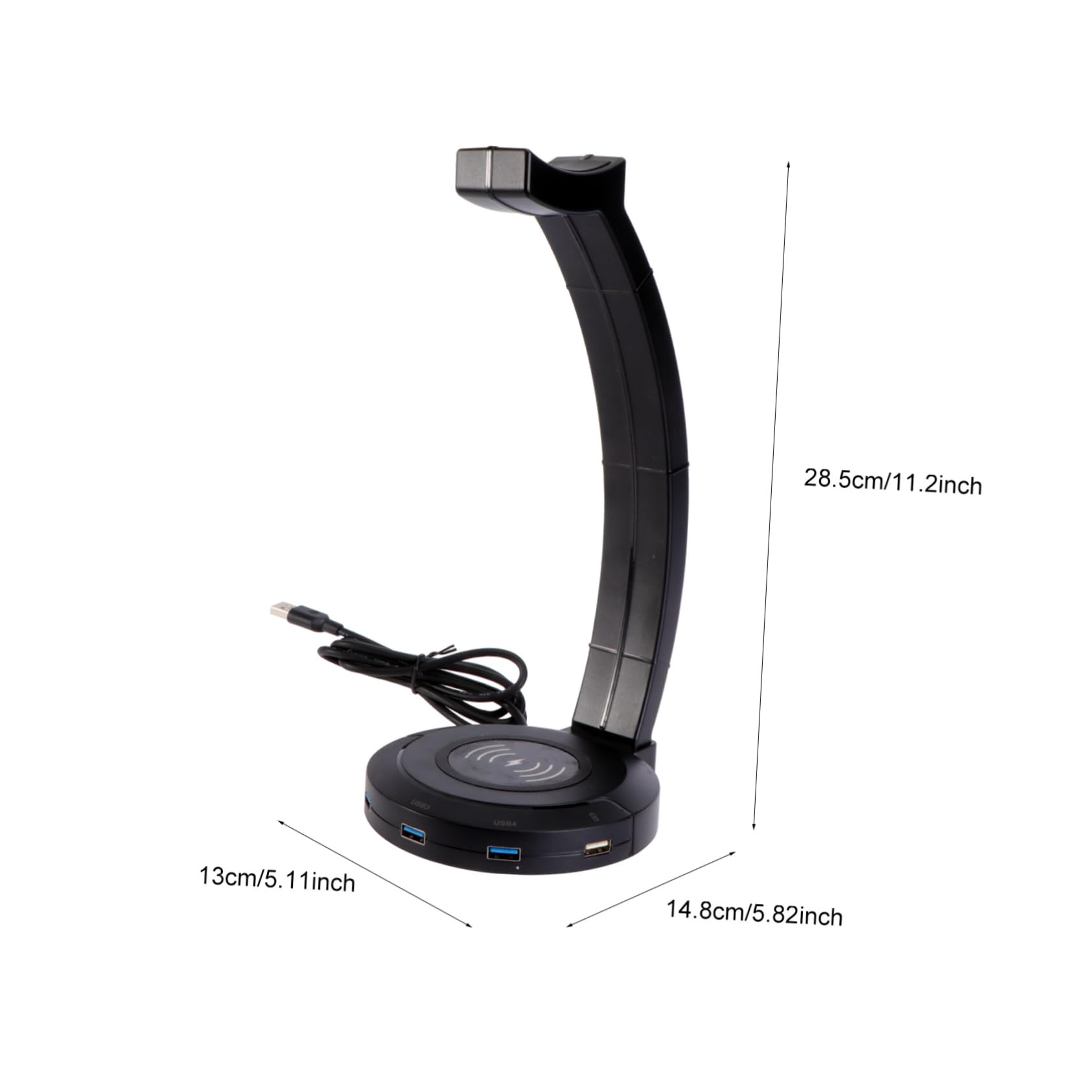 Veemoon RGB LED Headphone Stand with USB Charging Port - Gaming Headset Holder for Phone & Tablet | Perfect for Gaming Setup & Desk Organization
