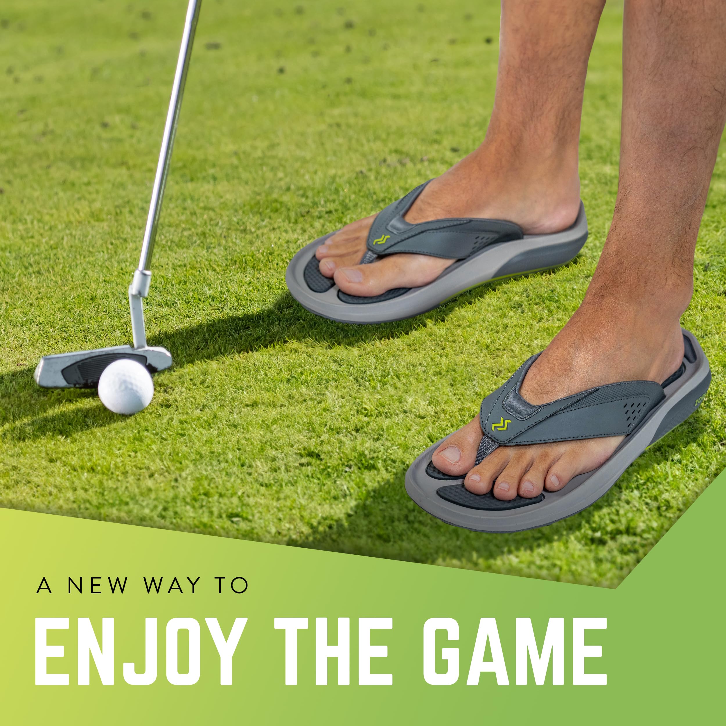 **ZORIZ Zoomy Golf Sandals - Unisex Golf Flip Flops with Removable Tornado Golf Cleats - Men's & Women's Sandals for Walking, Beach, Sports & Golf - Perfect for Golfing, Beach Outings & Casual Wear**