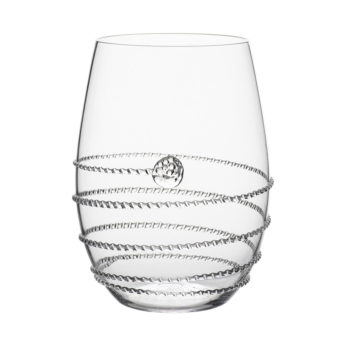 Juliska Amalia Stemless White Wine Glasses - Set of 4, Elegant Crystal Clear Glassware for Chardonnay, Sauvignon Blanc & Rose - Perfect for Dinner Parties, Weddings & Romantic Evenings