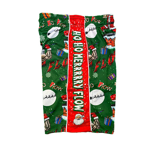 Men's Ho Ho Merry Flow Short Sleeve T-Shirt - Funny Christmas Holiday Graphic Tee for Casual Wear & Festive Parties