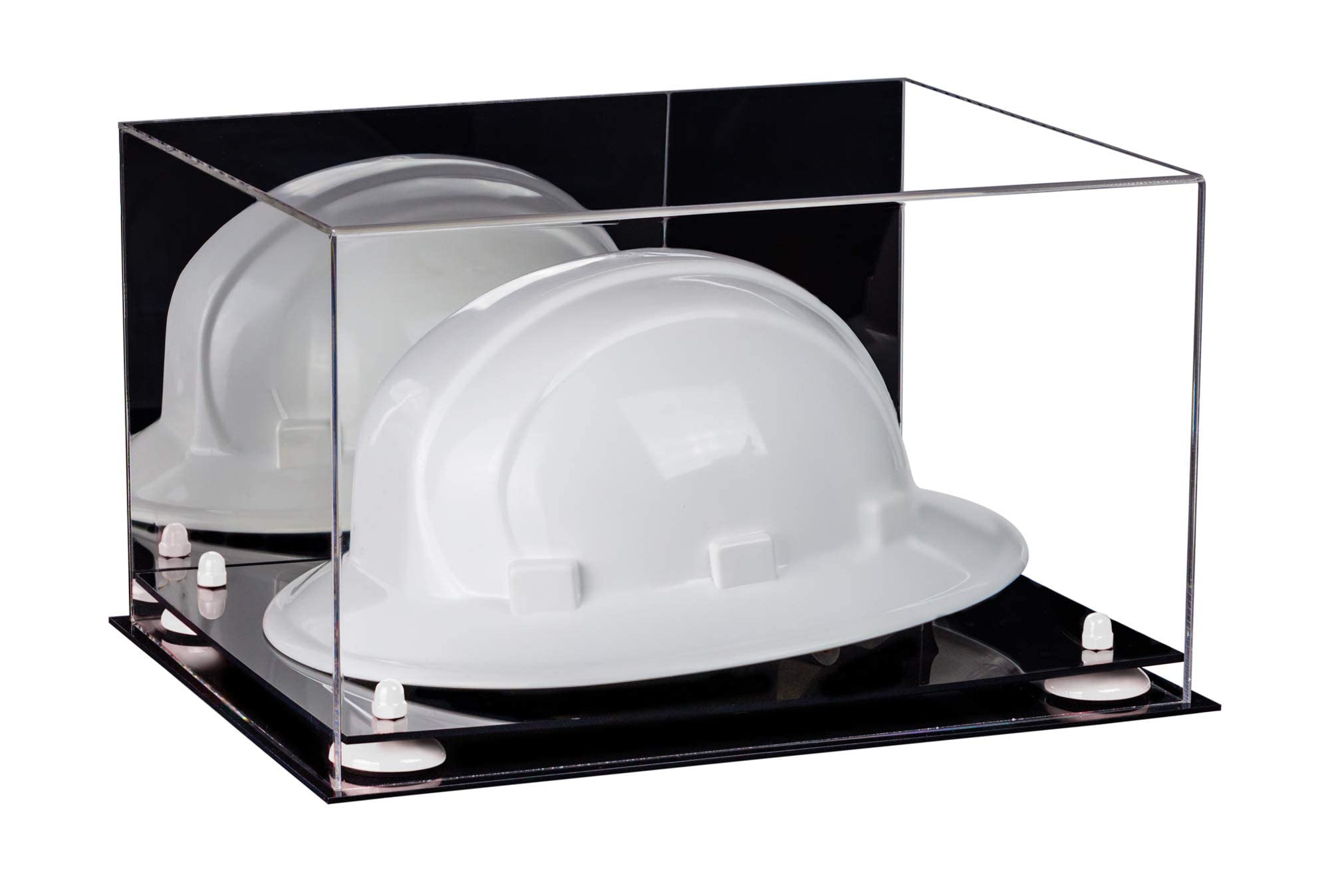 Clear Acrylic Large Helmet Display Case - Durable Hard Hat Showcase for Collectibles & Safety Gear Storage - Perfect for Sports Memorabilia, Construction Equipment, and Motorcycle Helmet Display