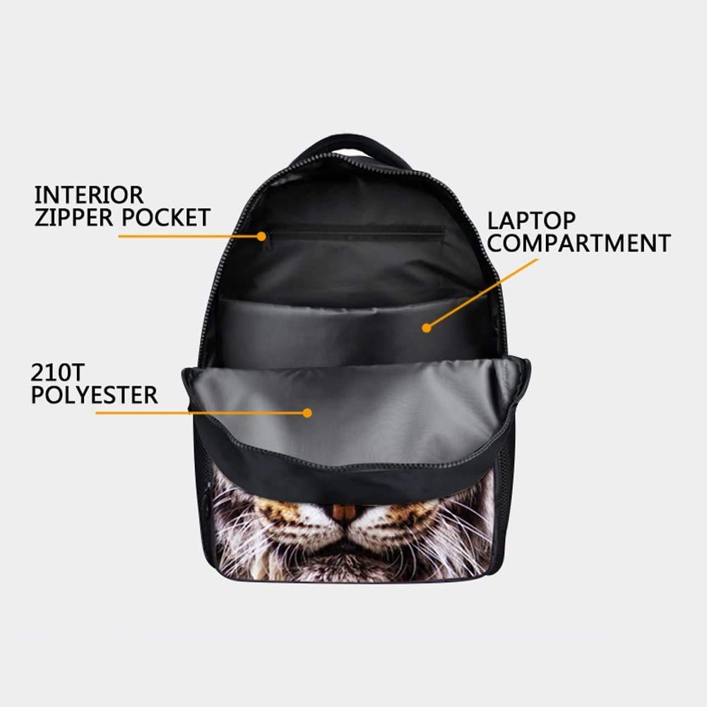 HW Animal Print School Backpack for Kids & Teens - 17 Inch Laptop Backpack for College, School & Casual Use - Durable Daypack for Boys & Girls - Perfect for Classroom, Travel & Daily Commute