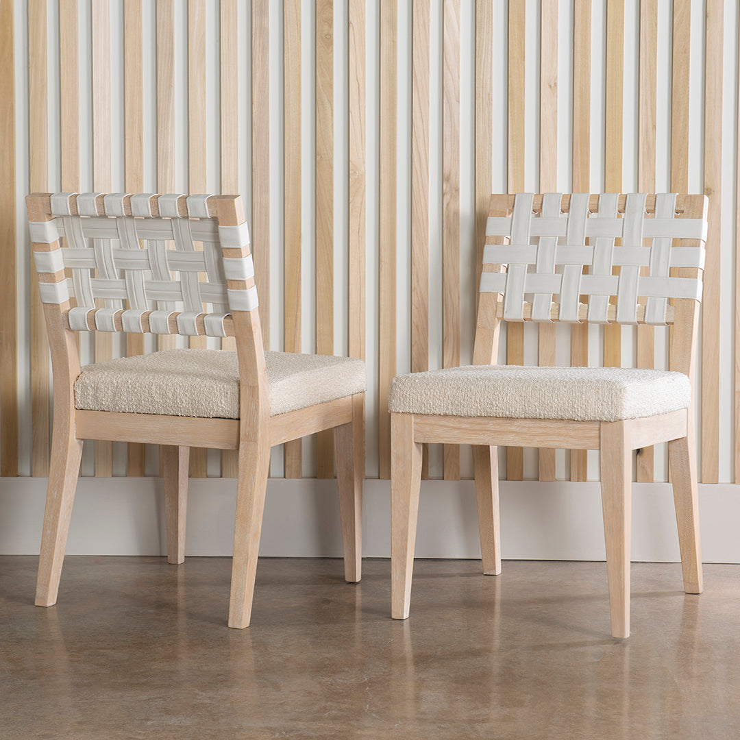 Biscayne Woven Side Chair - Modern Rattan Dining Chair with Cushion, Indoor/Outdoor Use - Perfect for Patio, Dining Room, or Lounge Area