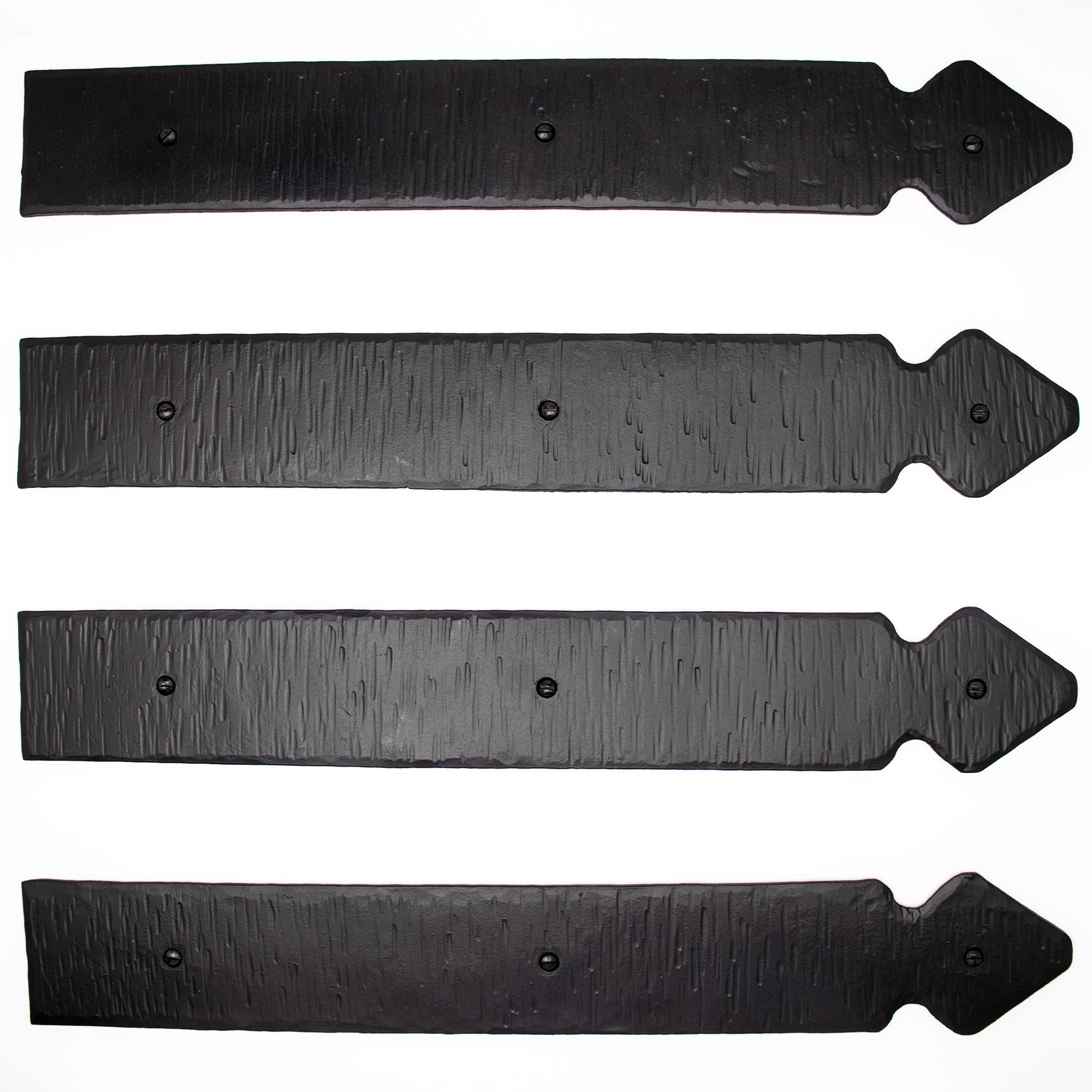 4 Pack 16 Inch Black Faux Strap Hinges - Hand Forged Decorative Hinges for Farmhouse, Barn & Castle Doors - Rustic Iron Hardware for Shutters, Gates & Carriage Doors - The Jamestown Series - Perfect for Vintage Home Decor & DIY Projects
