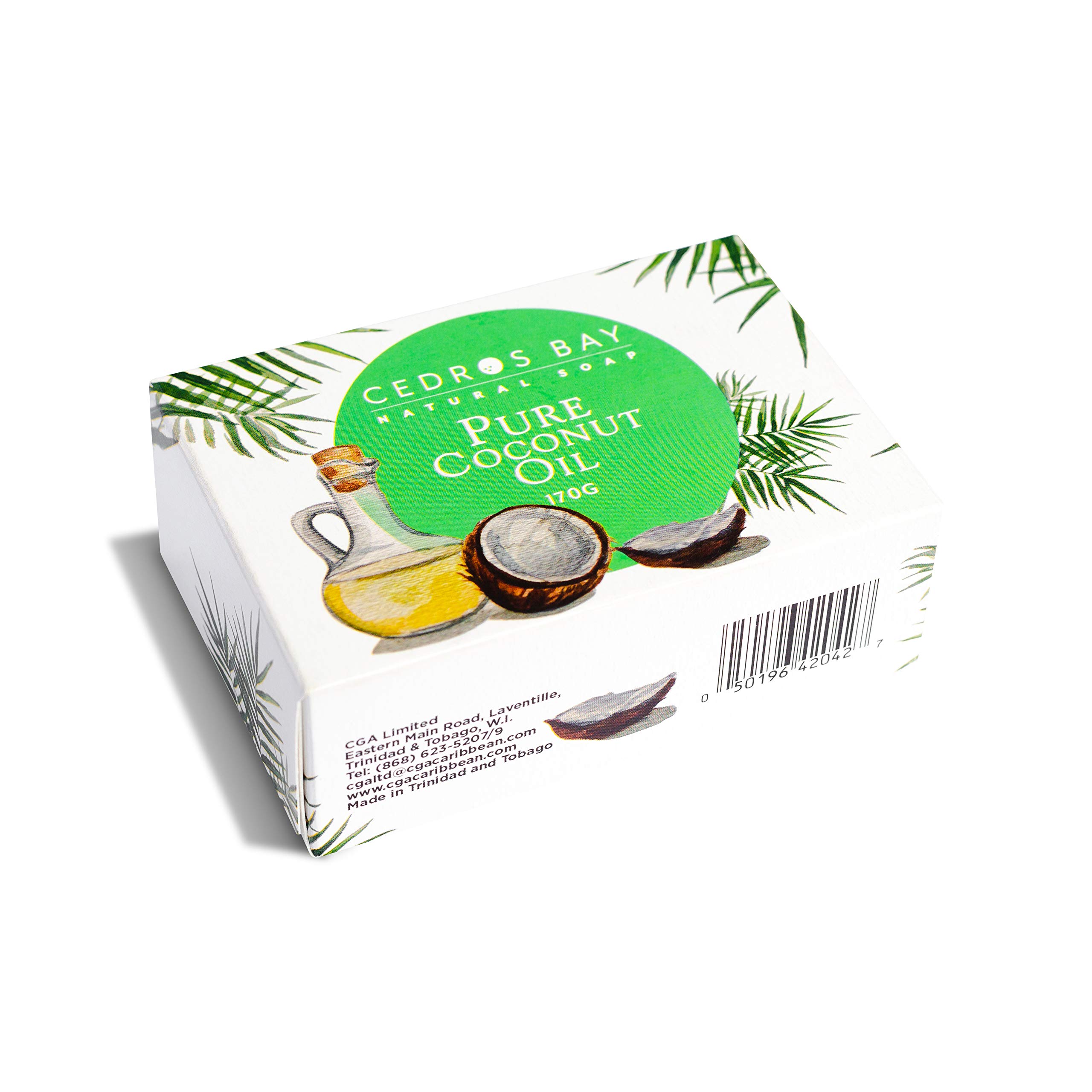 Organic Cedros Bay Coconut Oil Soap Bar - 170g, All-Natural Moisturizing & Cleansing for Sensitive Skin | Perfect for Daily Face & Body Wash, Eco-Friendly Bath & Shower