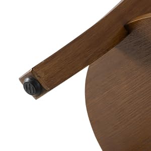 HOMPUS Modern Round Side Table - 2-Tier Wooden Accent End Table with MDF Veneer & Brush Finish | Coffee Table, Nightstand for Living Room, Bedroom, Office | Brown Home Furniture for Small Spaces & Compact Areas