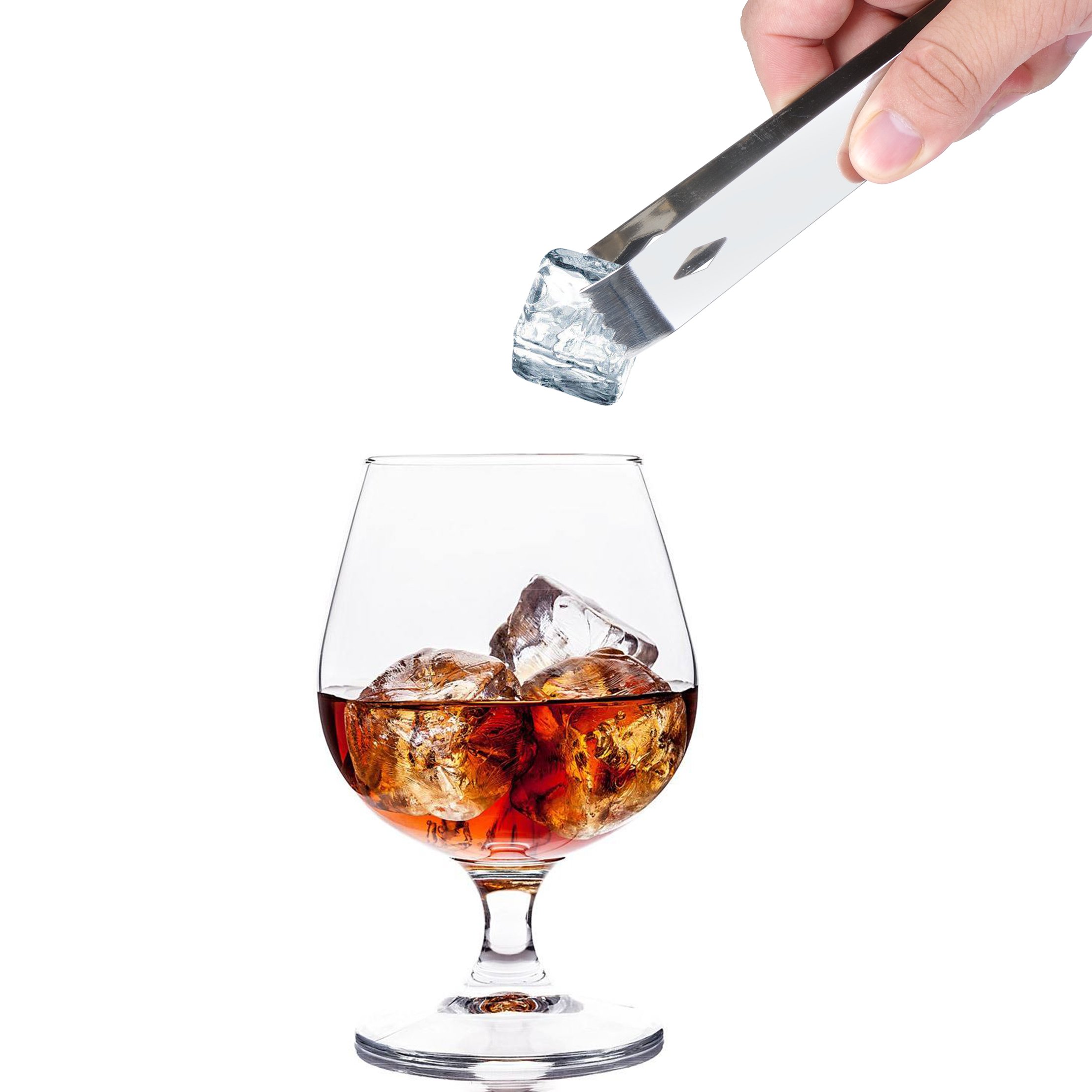 2 Pack Stainless Steel Ice Tongs - 5.9 Inch Food Grade Small Serving Tongs for Ice Bucket, Sugar Cubes, Appetizers - Perfect for Party, Coffee Bar & Home Use (Silver)