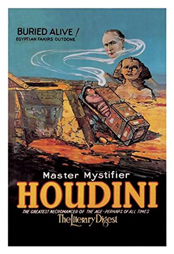 Peel & Stick Wall Decal - Houdini Buried Alive Literary Digest Art (16x24 Inch) - Perfect for Home Office, Library & Classroom Decor