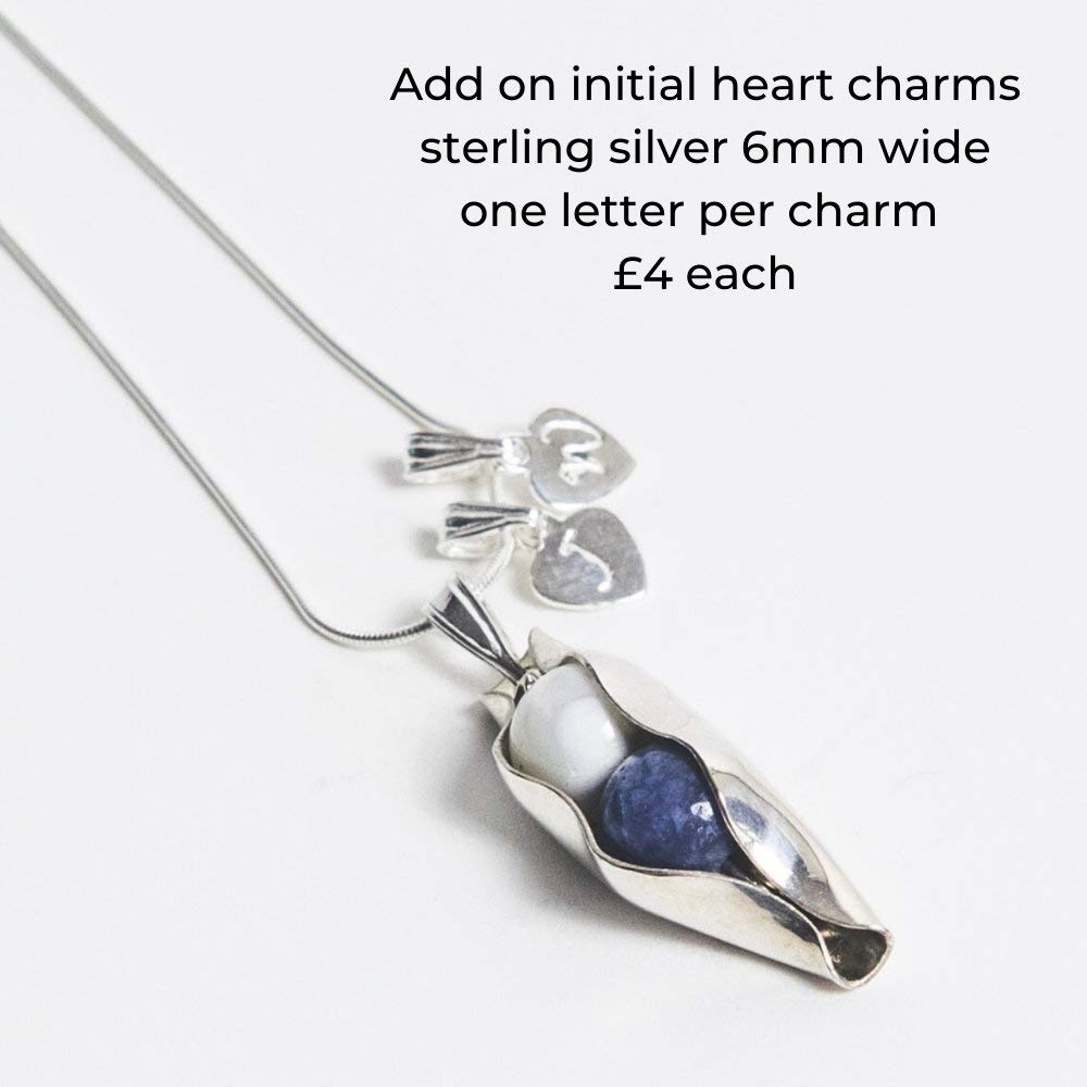 22nd Anniversary Necklace - Two Peas in a Pod Couple Gift with Mixed Birthstones, Copper Jewelry for 22 Years Together - Perfect for Wedding Anniversaries & Romantic Occasions