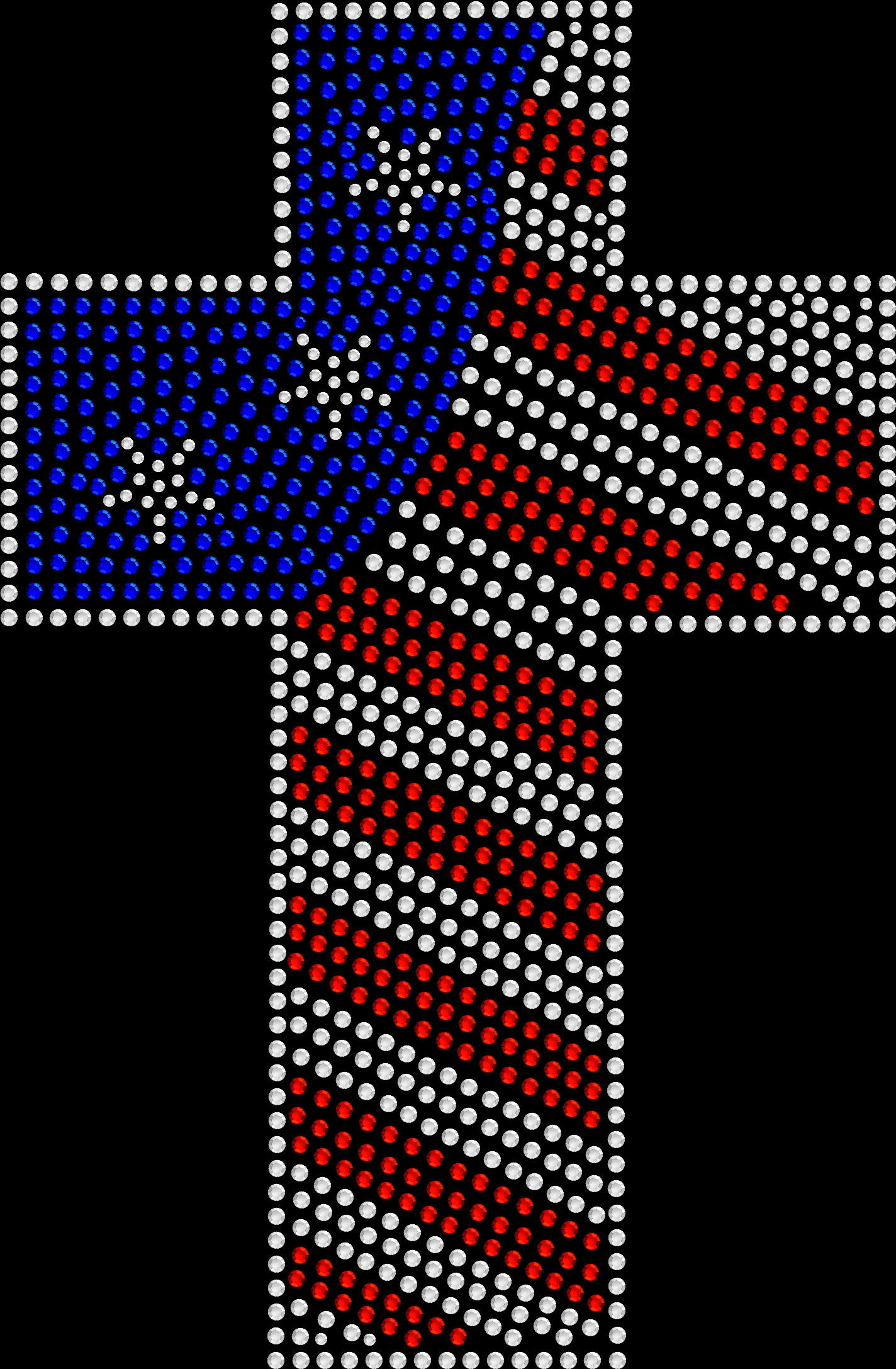 DIY Iron On Rhinestone Transfer - Sparkling American Flag & Cross Design for T-Shirts, Hats, Bags - Perfect for Patriotic Events, DIY Crafts & Custom Apparel