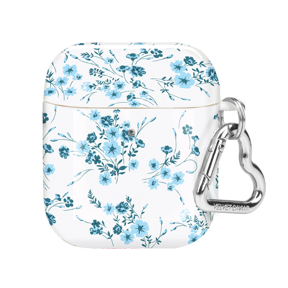 French Blue Floral AirPod Case - Elegant Protective Cover for AirPods 1/2/3/Pro - Perfect for Women, Gifts & Everyday Use