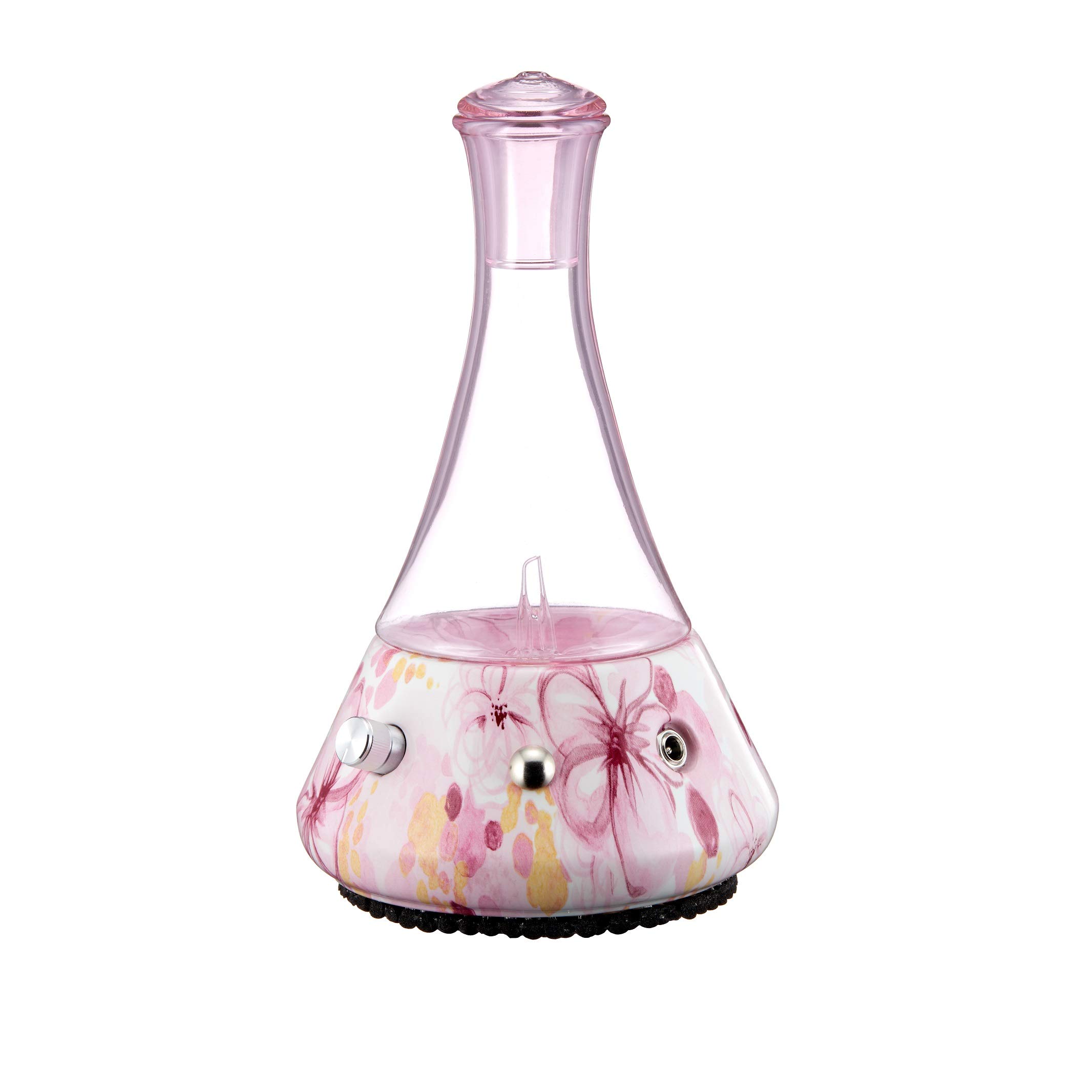 Premium Nebulizing Essential Oil Diffuser for Aromatherapy - Ceramic Floral Base & Hand-Blown Glass with Touch Sensor - No Heat, No Water, No Plastic - Perfect for Home Spa, Yoga, Meditation & Bedroom Relaxation