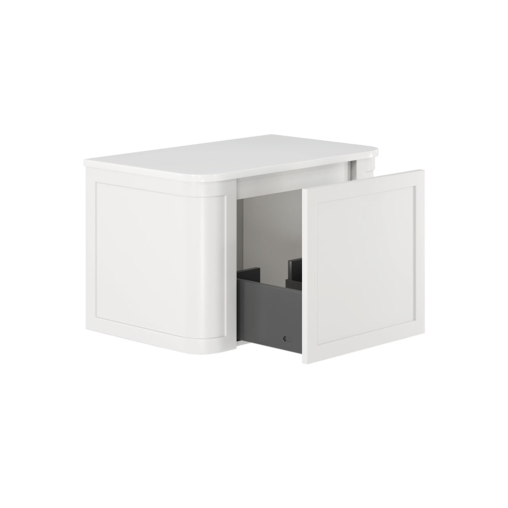 Fienza 75CM Mila Curved Satin White 750 Wall Hung Bathroom Vanity Cabinet - Perfect for Modern Bathroom Storage & Organization