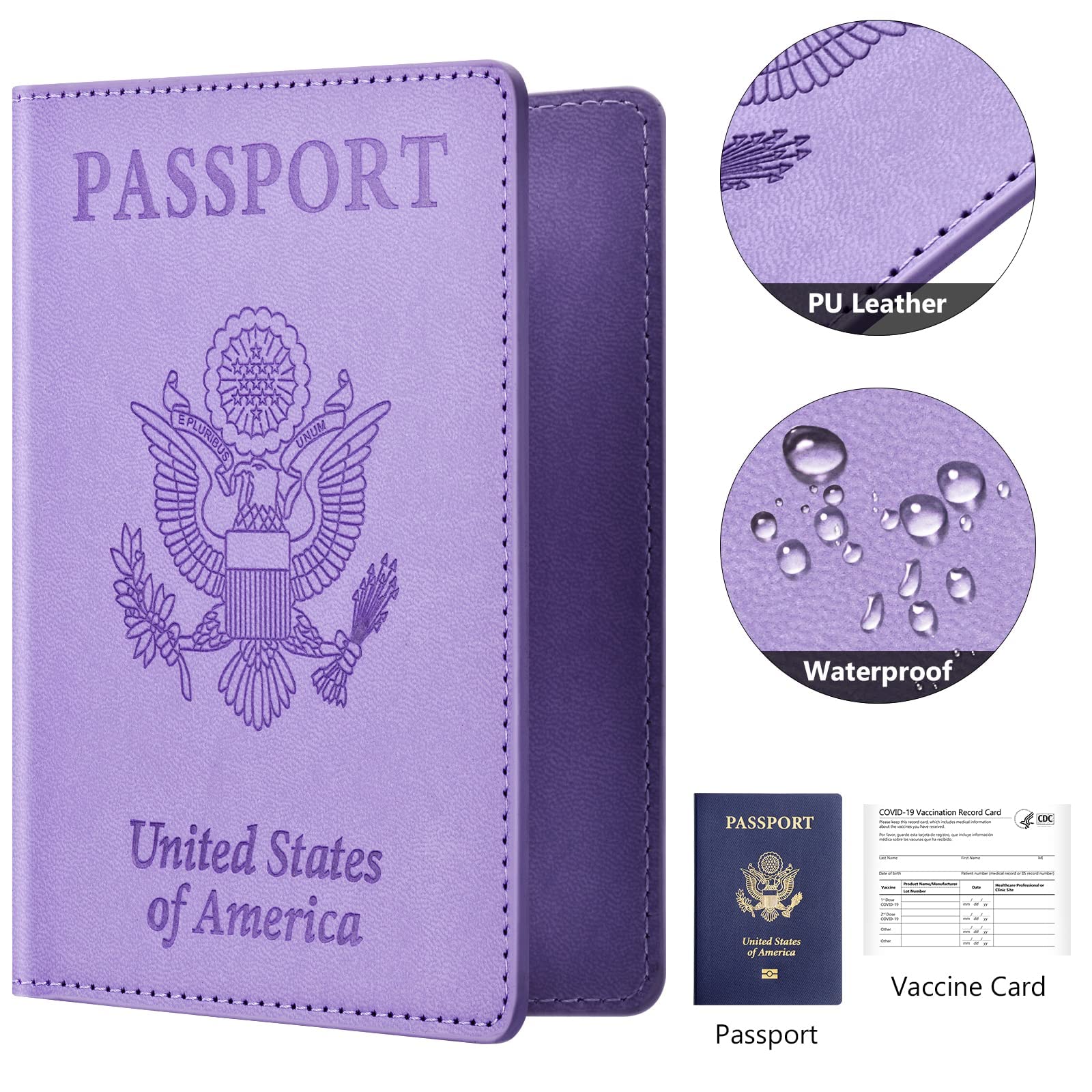Eoehro 2-Pack RFID Blocking Passport Holder Wallet Cover - Waterproof Travel Essentials for Women & Men - Perfect for Airplane, Cruise, and International Trips