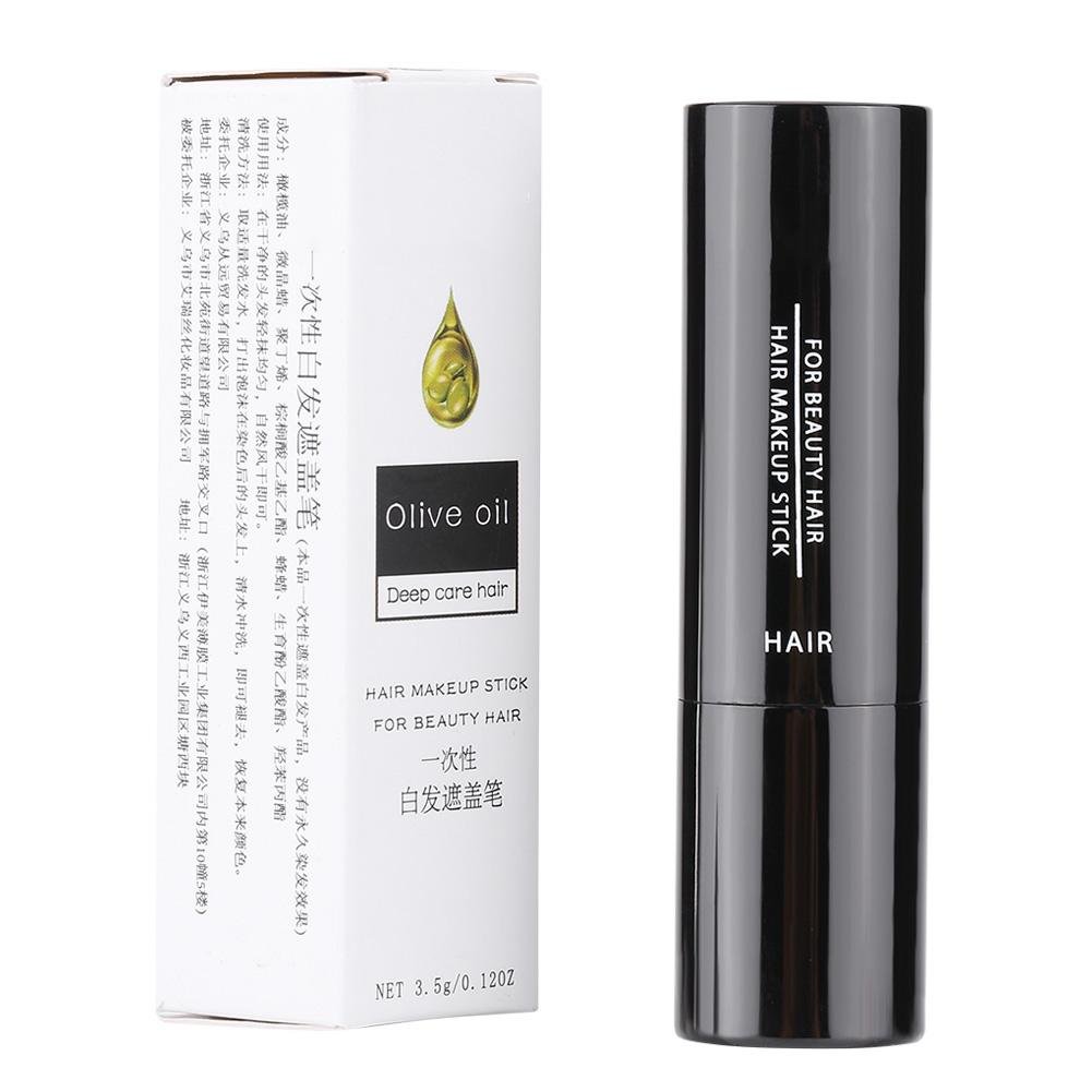 **Black Temporary Hair Color Pen - Non-Toxic Hair Chalk & Dye Stick for Professional Styling, Covering Gray Hair & Creative Looks - Perfect for Parties, Cosplay & Daily Use**