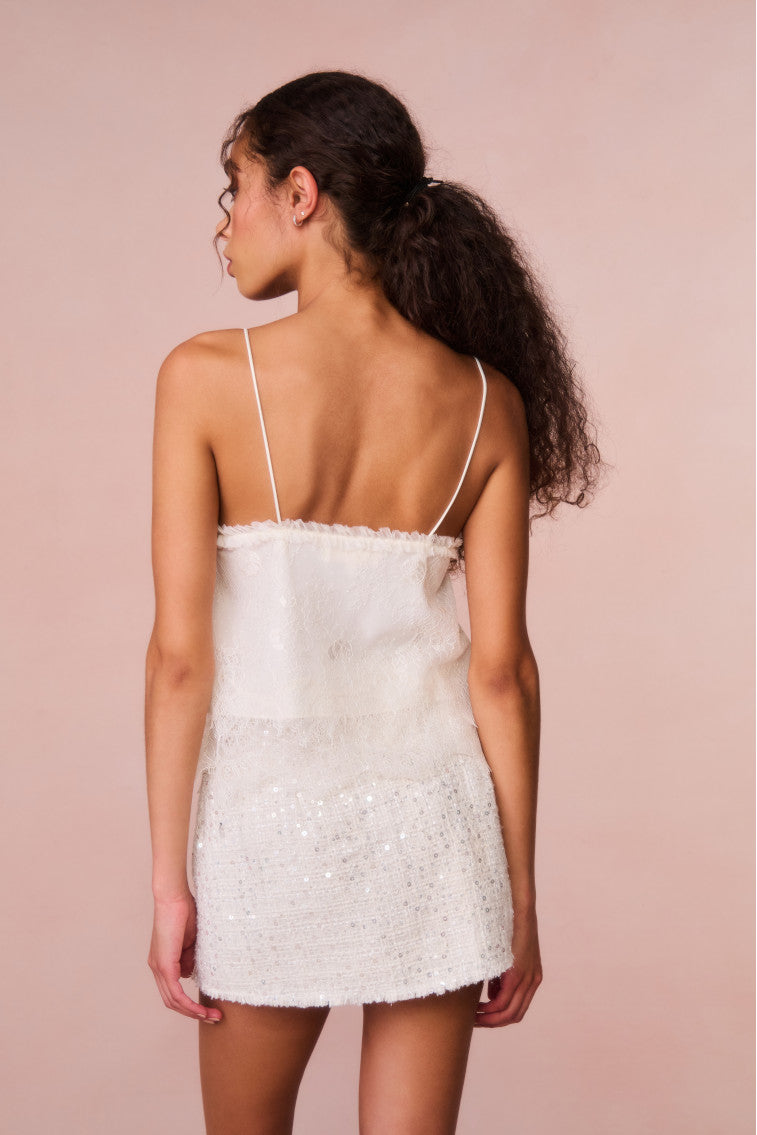 Ferni Lace Cami Top for Women - Elegant Lace Trim Sleeveless Tank Top - Perfect for Summer, Date Night & Casual Outfits