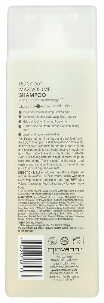 Giovanni Root 66 Max Volume Shampoo - 12 Pack (8.5 fl oz each) for Thick & Voluminous Hair - Perfect for Salons, Daily Use & Travel