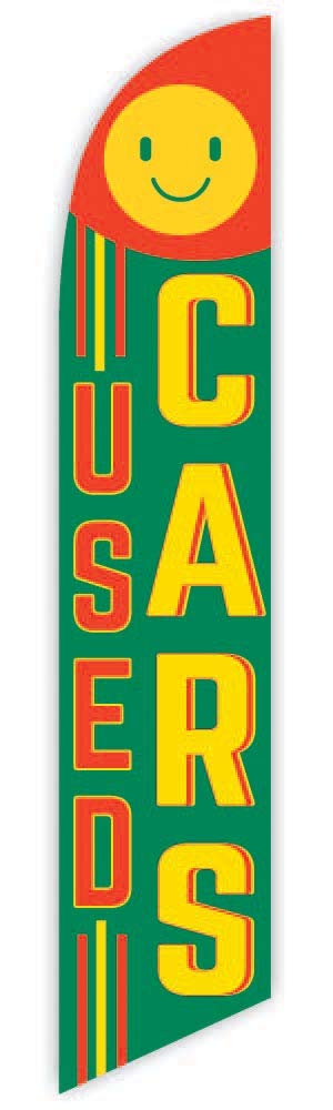 12ft Green Used Cars Advertising Feather Flag - Replacement Flag Only (No Pole Set Included) | Perfect for Car Dealerships, Auto Sales Events & Outdoor Promotions
