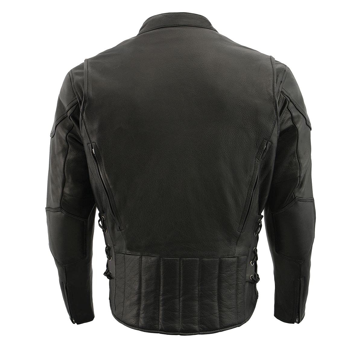 Milwaukee Leather SH1010 Men's Scooter Black Vented Motorcycle Jacket with Side Laces - Perfect for Riding & Urban Fashion