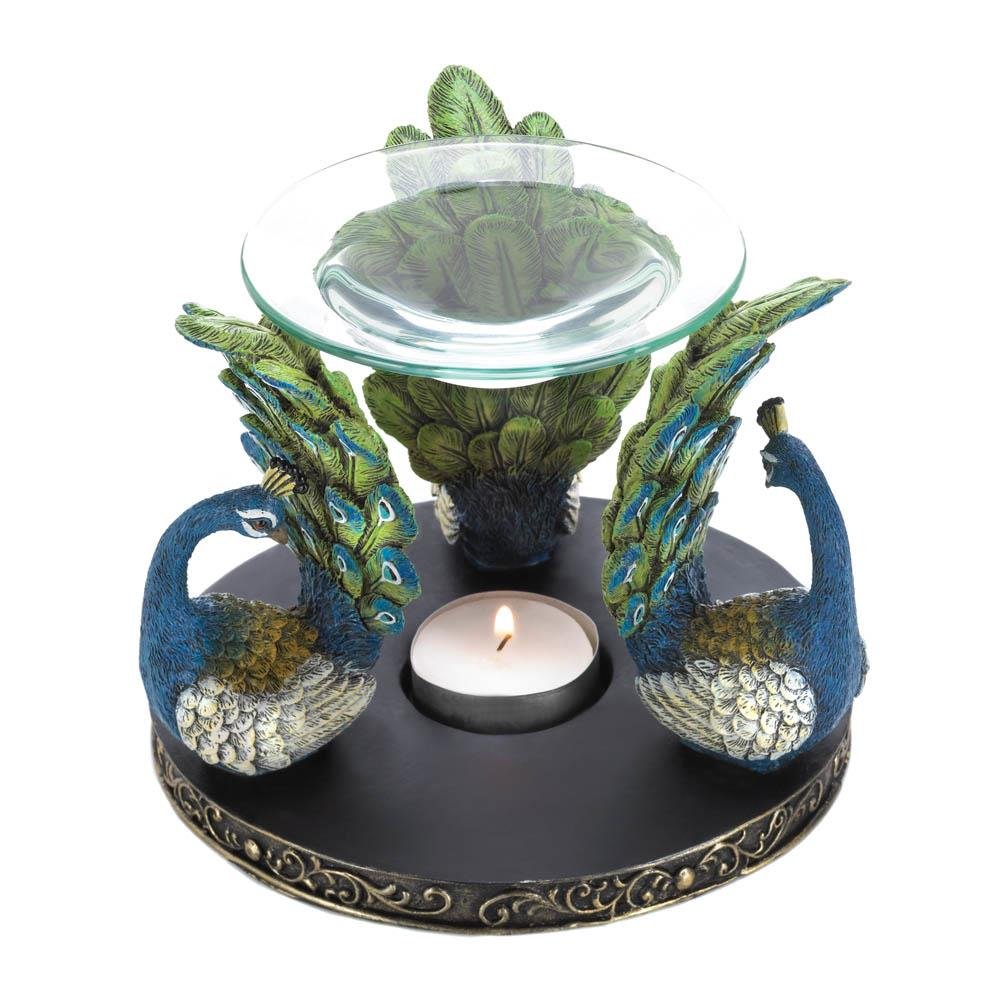 Smart Living Peacock Feather Oil Warmer - Elegant Home Decor for Aromatherapy & Relaxation | Perfect for Living Room, Bedroom & Spa
