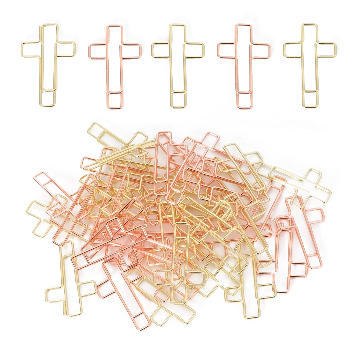 50 Pack Gold & Rose Gold Paper Clips - Bible & Journaling Supplies, Christian Study Accessories, Perfect for Scripture Marking, Planner Organization & Gift Giving