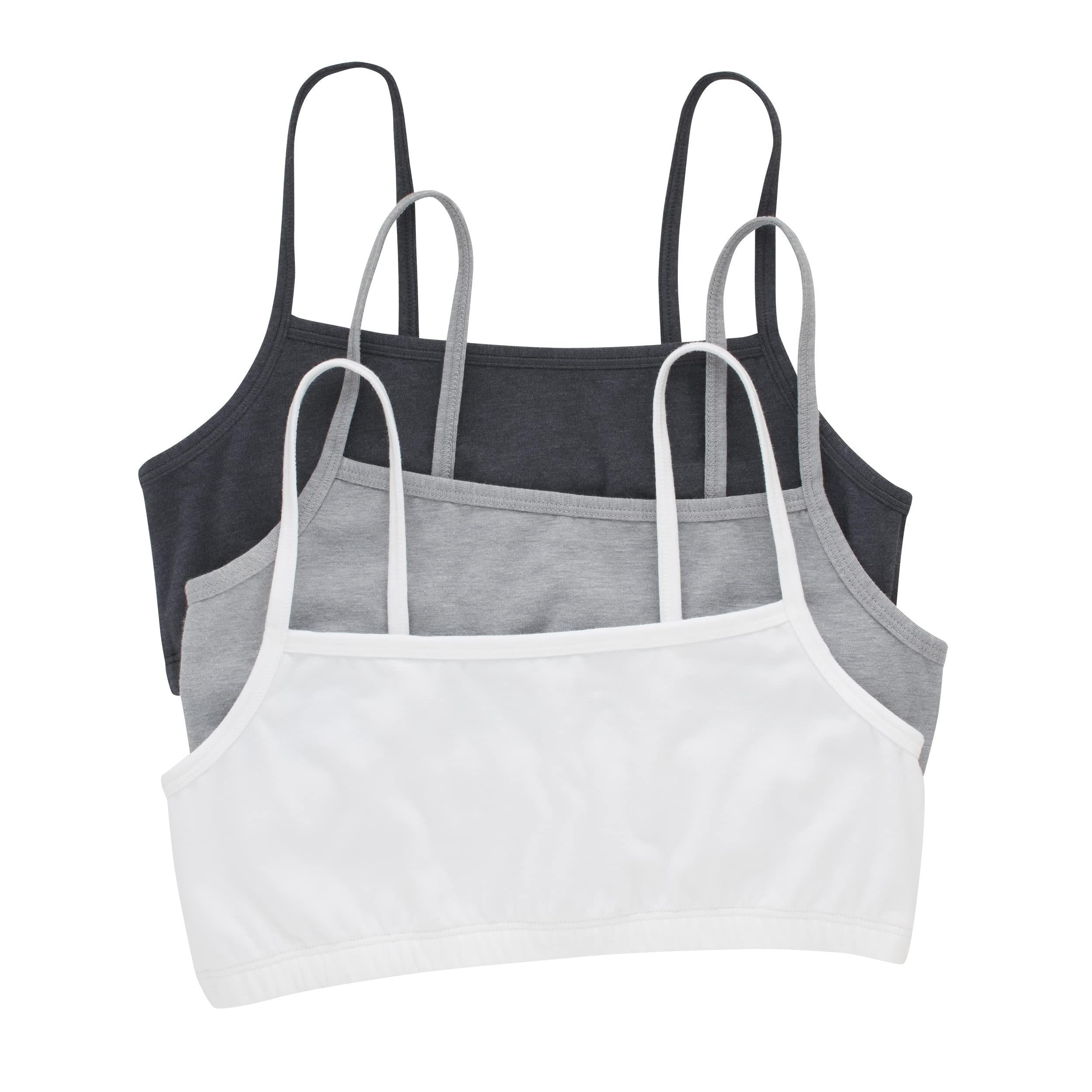 Hanes Women's Cotton String Bralette 3-Pack - Comfortable Seamless Wireless Bras for Everyday Wear, Yoga, and Sleep