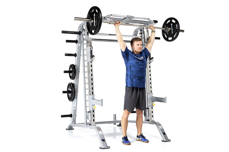 TuffStuff Evolution Smith Machine & Half Cage Combo (CSM 600) - Premium Home Gym Equipment for Strength Training & Weightlifting