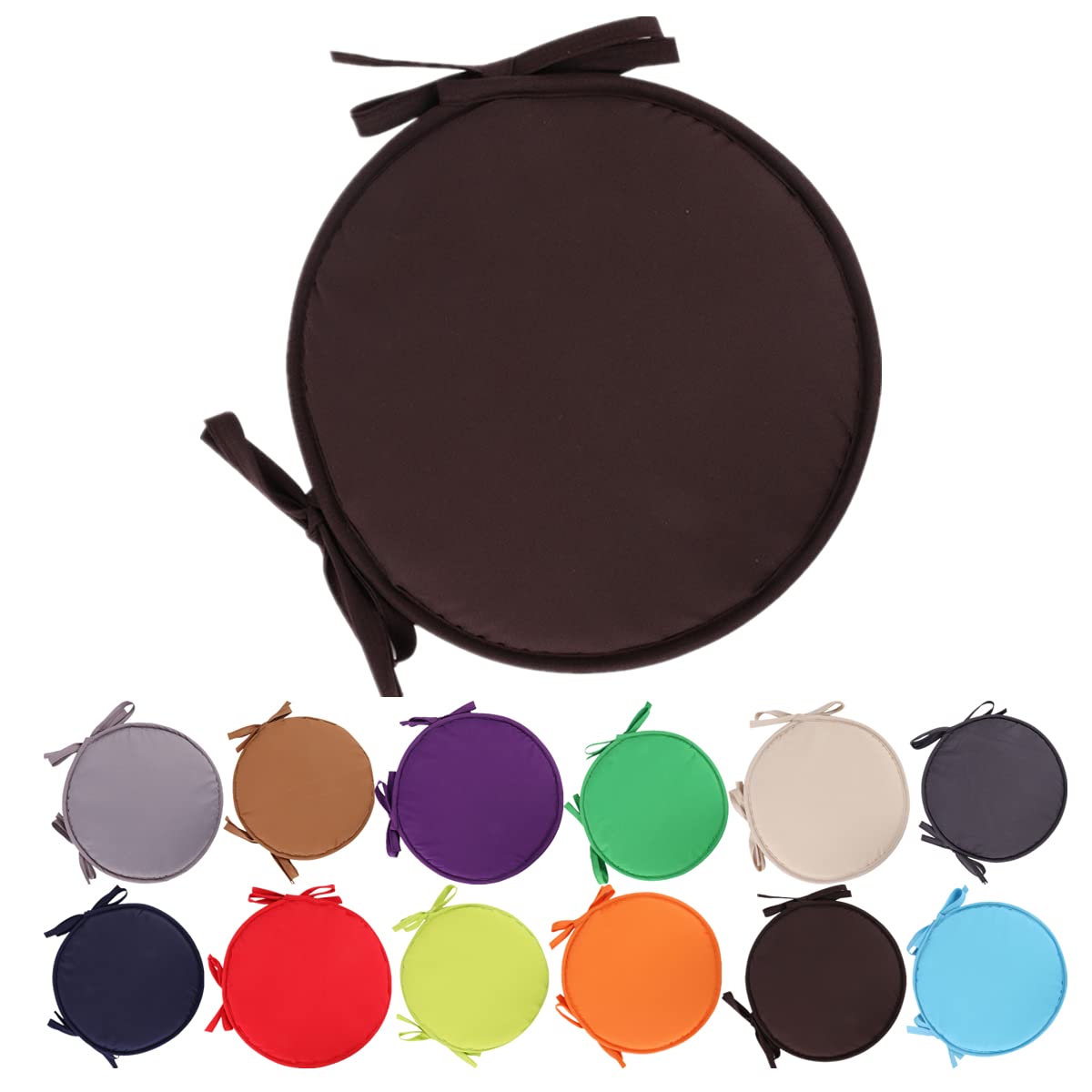 Round Seat Cushions for Patio Chairs - 30cm/38cm Waterproof Outdoor Garden Chair Pads with Removable Cover - Perfect for Indoor/Outdoor Use in Garden, Balcony, and Living Room