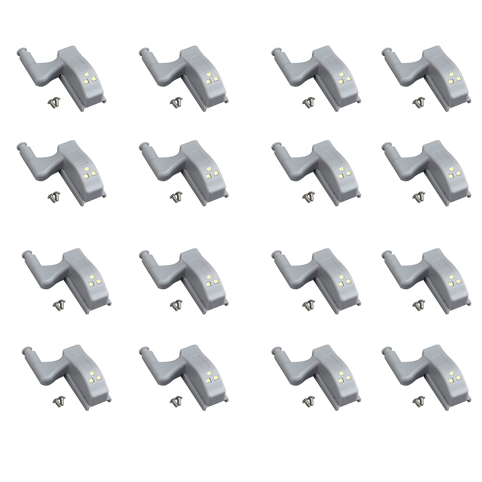 JOLAU 16-Pack Smart LED Sensor Cabinet Lights for Closet & Wardrobe - Hinged Motion-Activated Lighting for Kitchen, Bedroom & Storage Spaces - Perfect for Night Lights & Dark Area Illumination