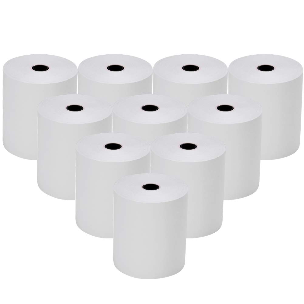 RBHK 2 1/4 x 85' Thermal Paper Rolls - 10 Pack for Credit Card Receipts & Cash Register - Compatible with POS Systems, ATM Machines, and Retail Receipt Printers
