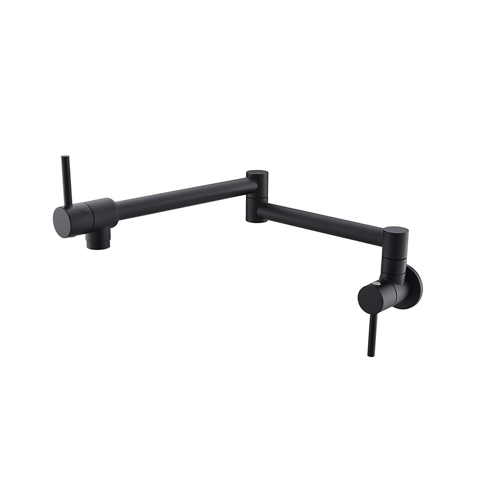 NMDCDH Wall Mounted Folding Kitchen Faucet - Single Hole Brass Tap with Hot/Cold Water Control, Double Handle Black Basin Faucet with Aerator for Water Saving | Perfect for Modern Homes & Small Space Kitchens