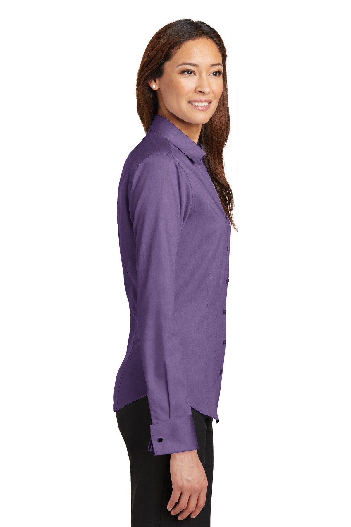 Red House Women's French Cuff Non-Iron Pinpoint Oxford Shirt - Professional Office Wear & Business Casual Attire for Women