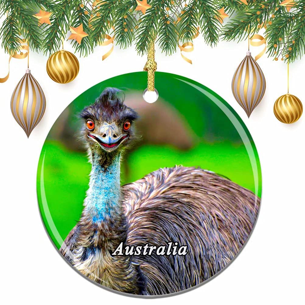 Australia Emu Bird Christmas Tree Ornament - Handmade Xmas Decoration for Holiday, Wedding & Travel Souvenir Collection - Perfect for Home Decor, Gift Giving & Christmas Party Decorations