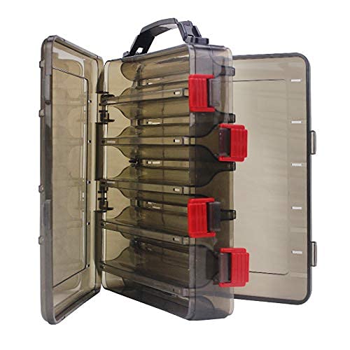 OriGlam Waterproof Fishing Lure Storage Box - Double Sided 10 Compartment Tackle Organizer for Fly Fishing & Vest - Durable Fishing Gear Accessories for Outdoor Anglers & Boat Trips