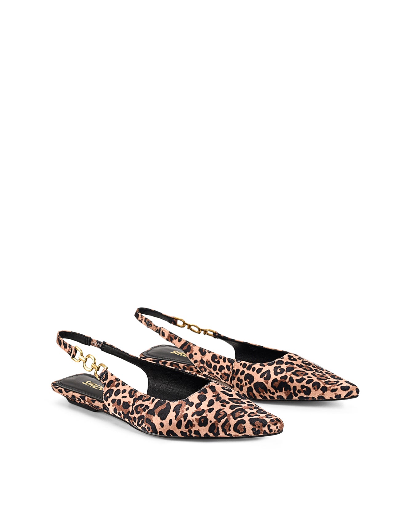 Alana Slingback Flats - Women's Leopard Print Satin Shoes for Casual Wear, Office & Evening Outfits
