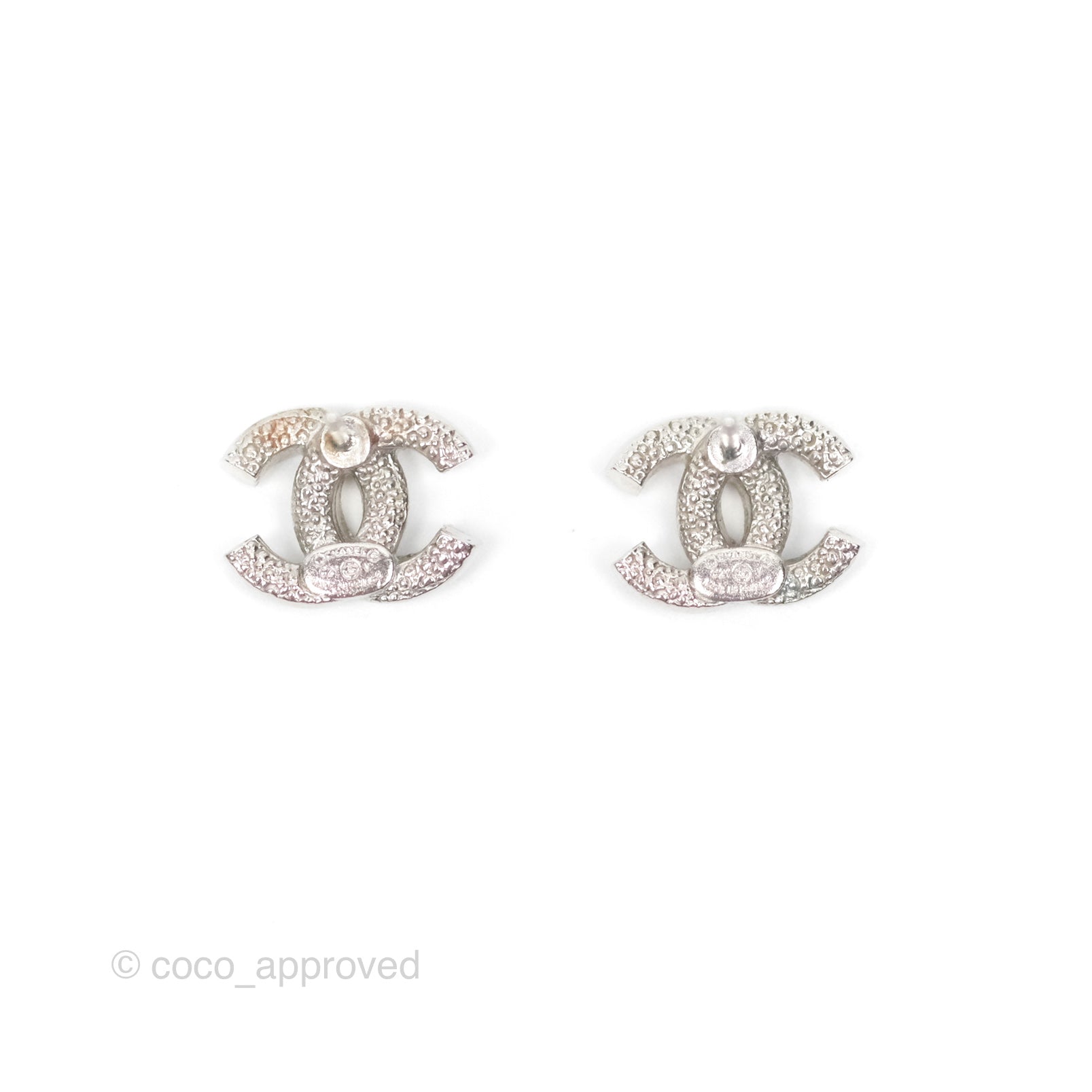 Chanel CC Crystal Earrings for Women - Silver Tone 21V Fashion Jewelry | Perfect for Parties, Weddings & Special Occasions