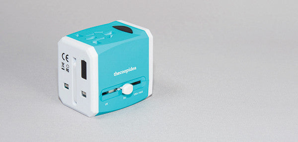 Thecoopidea Crate Universal Travel Adapter with 2 USB Ports - Worldwide All-in-One Charger for Phones, Laptops & Devices - Perfect for Business Trips, Vacations & International Travel