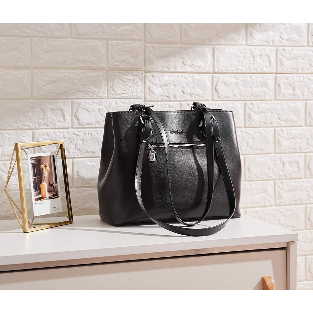 BOSTANTEN Women's Leather Handbag - Soft Designer Shoulder Bag with Top Handle for Work, Travel & Everyday Use
