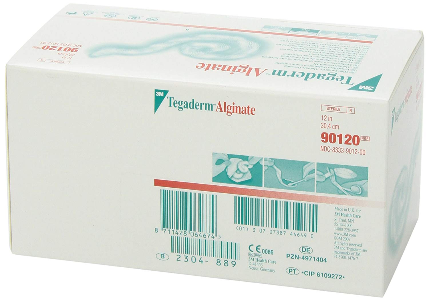 3M Tegaderm 90120 Calcium Alginate Dressing - 12 Inch Sterile Rope for Wound Care | Medical Grade Alginate Bandage for Burns, Ulcers & Surgical Wounds | First Aid Essential for Home & Hospital Use
